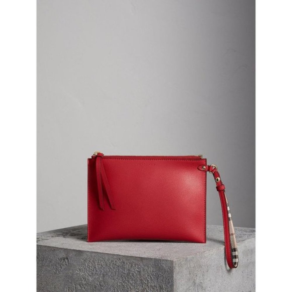 Burberry red wristlet/pouch